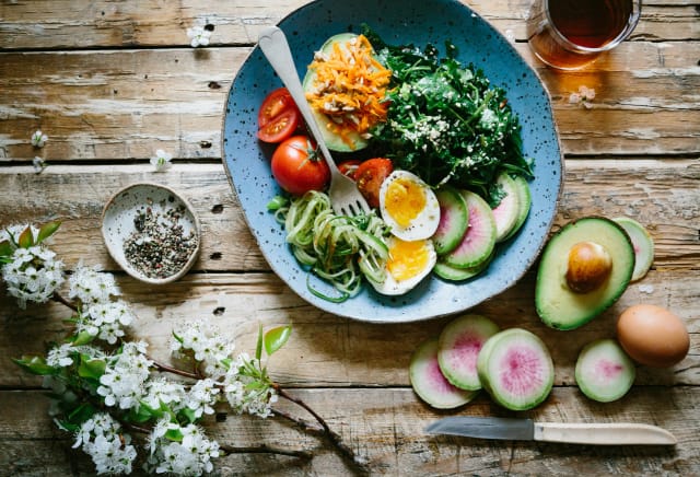 bow with beautiful salad